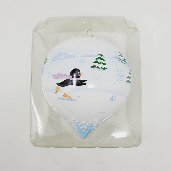 Hallmark So Nice Being On Ice Glass Orb Ornament Frosty Holiday Christmas Decor - Picture 1 of 8